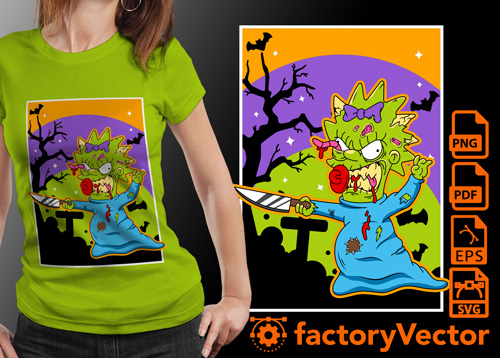 Factory Vector - Maggie Simpson zombie halloween