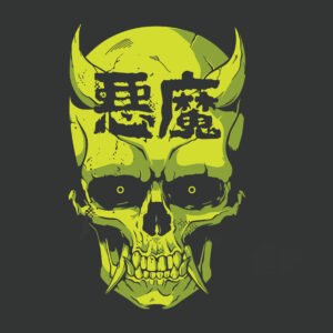 Calavera demoniaca letras japones