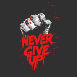 Never give up puño