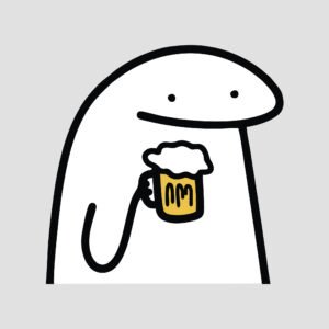 deformito con cerveza celebración