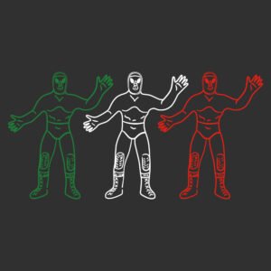 luchador  mexicano x 3 bandera