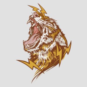 tiger red bull digital art