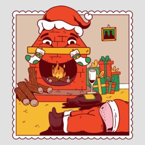 Santa Borracho en el suelo