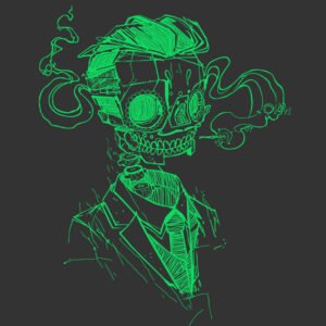 DIA DE MUERTOS lineal retro ganster