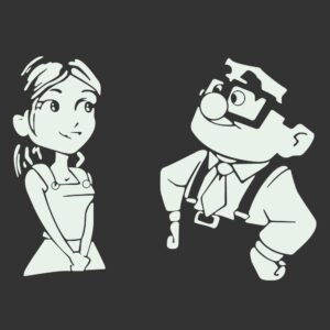 up carl y ellie jovenes silueta