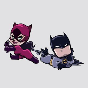Batman y Gatubela chibi