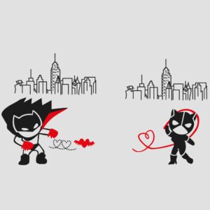 Cat woman and Batman lovers icon