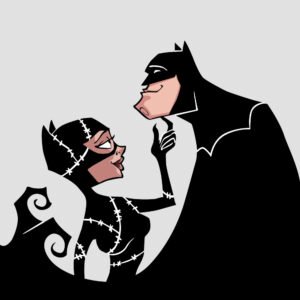 Gatubela y Batman cartoon Lovers