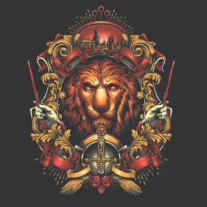 Gryffindor Lion art desing tattoo