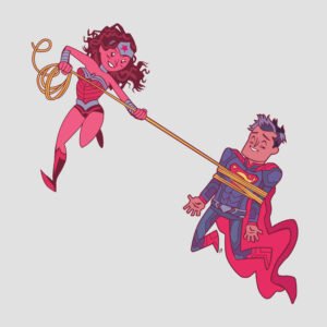 Superman y mujer maravilla Cartoon