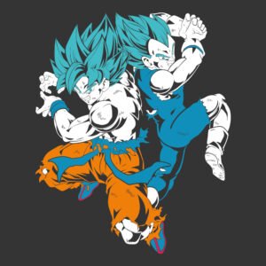 Gokú y Vegeta ataque azul