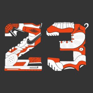 Nike 23 shoes lettering