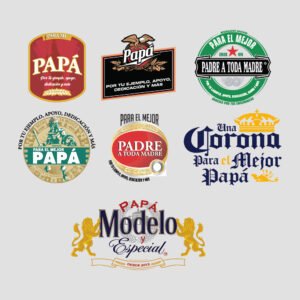Pack de Papá con frases en logos de cervezas