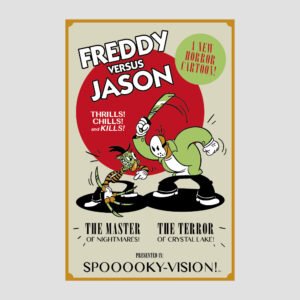 freddy vs jason caricatura retro